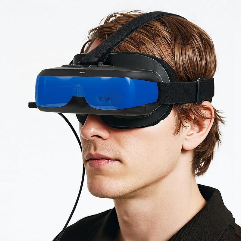VISIONhmd Simple Video Display Glasses.Type-C Input, Easy Connect to i-Phone 15/16,Plug &Play, no Need APP, Lightweight Display Headset, Monitor,Head-Mounted Display (Bigeyes H5 USB-C) - Image 1